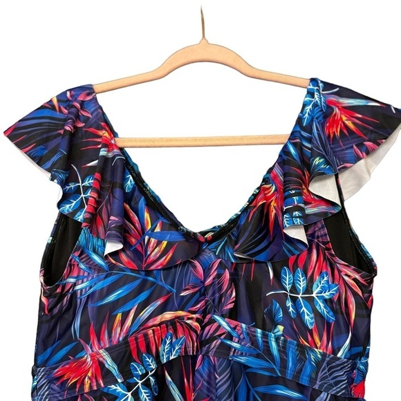 Daci Tropical Palm Print 1 pc Swimsuit 18W - Picture 5 of 7